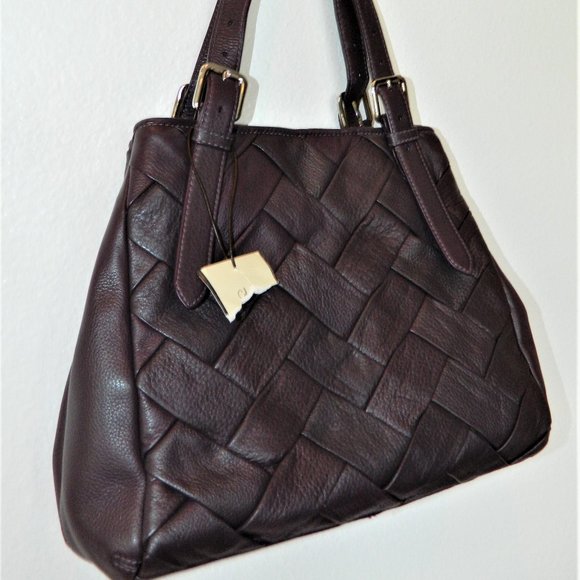 Cole Haan Leather Weave Satchel - Picture 2 of 12